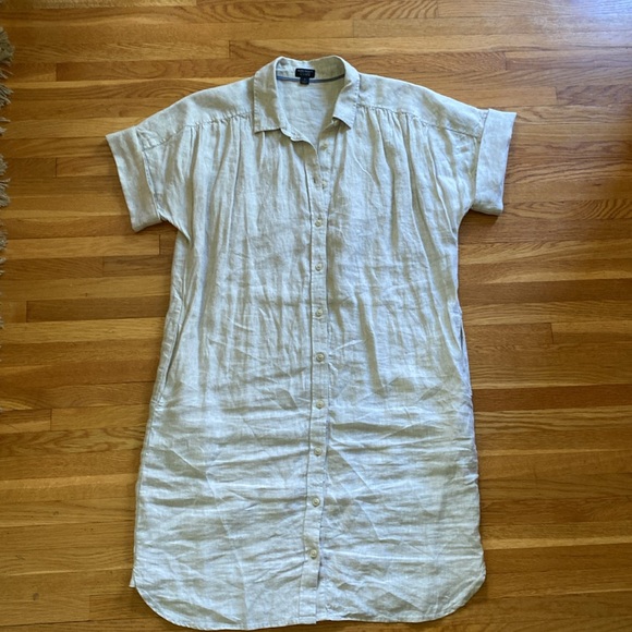 J.Crew short-sleeve Baird McNutt Irish linen shirtdress - Picture 2 of 6
